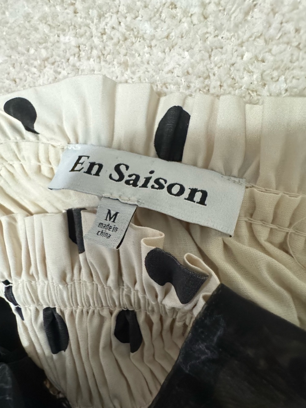En Saison | Cream with Black Polka Dots Dress - Picture 5 of 5